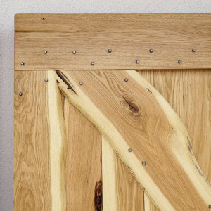 Usa glisanta Miltona, lemn masiv, maro, 100 x 210 x 40 cm - Img 6