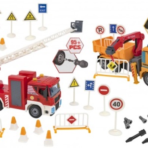 Valiza camion de construit Globo cu accesorii