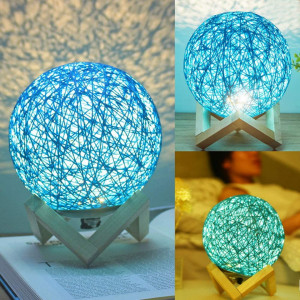 Veioza Rrzshop, LED, lemn/acril, natur/albastru, 18 x 15 cm - Img 4