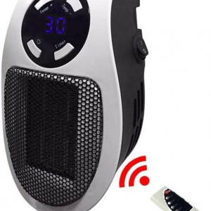 Ventilator cu incalzitor cu telecomanda si termostat CUIFULI, 500 W, alb/negru, 18 x 11 x 11 cm - Img 1