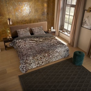 Vrifoss lenjerie pat microfibra 140x200 cm + 2 fete perna 70x60 cm, lavabila 40°C, nisip - Verificat A · Re-Bloom - Img 2
