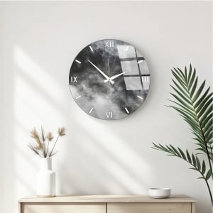 Wallxpert ceas de perete decorativ, sticla 100% grosime 4mm, diametru 40 cm, gri - Verificat A · Re-Bloom - Img 2