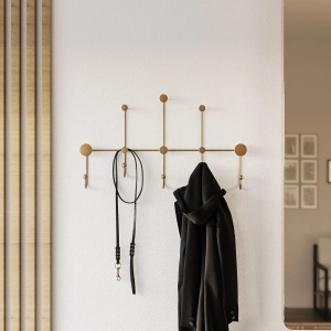 Wallxpert cuiere de perete metal, 80x45x10 cm, grosime 9mm, capacitate 10 kg, 1.068 kg, auriu - Verificat A · Re-Bloom - Img 5