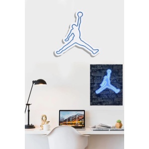 Wallxpert decor de perete LED neon 42x40x2 cm, neon IP67, sablon PVC, cablu 375cm, adaptor 12V 4A, albastru - Verificat B · Re-Bloom - Img 3
