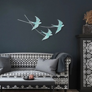 Wallxpert decor de perete metal pictat manual, 70x42 cm, grosime 1.5mm, albastru - Verificat A · Re-Bloom - Img 5