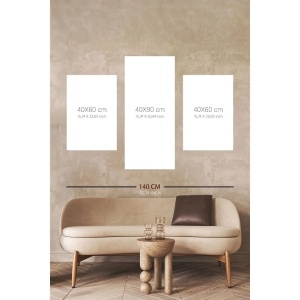 Wallxpert set 3 tablouri decorative canvas, 2x40x60 cm + 1x40x90 cm, panza 100%, grosime 3 cm, multicolor - Verificat A · Re-Bloom - Img 2