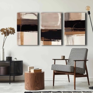 Wallxpert set 3 tablouri decorative canvas triptic, 3x45x70 cm, dimensiune totala 145x70 cm, panza 100% 2.8mm, cadru lemn pin 100%, multicolor - Verificat A · Re-Bloom - Img 2