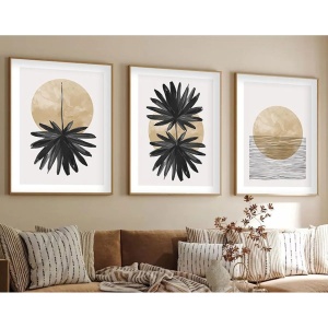 Wallxpert set 3 tablouri decorative cu rama, 3x50x70 cm, MDF 3mm, cadru lemn solid 2.5 cm, multicolor - Verificat A · Re-Bloom - Img 5