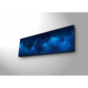 Wallxpert tablou canvas LED, 30x90 cm, panza piele de caprioara 100%, cadru lemn 3cm, iluminare LED spate, baterie 9V, albastru - Verificat A · Re-Bloom - Img 4
