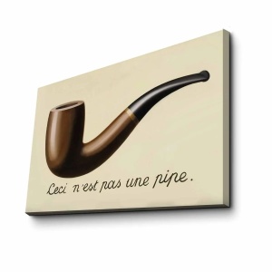 Wallxpert tablou decorativ canvas René Magritte, 45x70 cm, panza piele de caprioara 100%, cadru lemn 3cm, multicolor - Verificat A · Re-Bloom