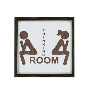 Wallxpert tablou decorativ inramat, 34x34 cm, MDF 3mm, gravura laser, cadru lemn pin solid 3.5cm, maro/alb - Verificat A · Re-Bloom
