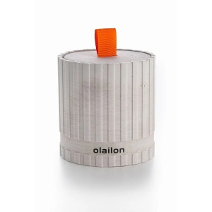 Aberto Design lumanare parfumata 8x8.5 cm, beton cu panglica, ceara de parafina si soia, 200g, esenta chihlimbar, gri - Verificat A · Re-Bloom