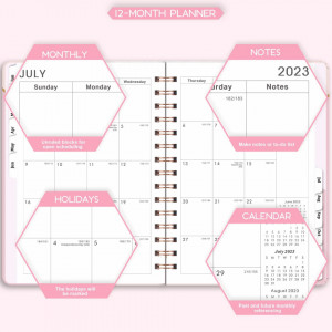 Agenda 2023 Artfan, hartie/metal, roz, 21,5 x 15,5 cm - Img 4
