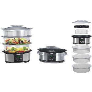 Aparat de gatit cu aburi Heinner HSA-1000XMC, Putere 1000W, Capacitate 12L, Rezervor apa 1.4L, Timer, Argintiu/Negru - Img 2