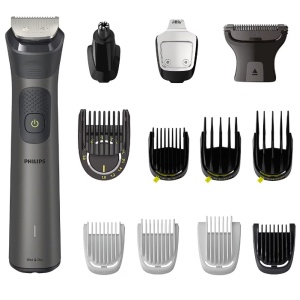 Aparat de tuns barba & parul de pe cap si corp 13in1 Philips Multigroom All in One MG7925/15, autonomie 120 min, 26 setari de lungime: 0,5-20 mm All-in-One, 3 capete trimmer specializate (detalii, nas, corp), husa, 100% waterproof, Resigilat, Grad A