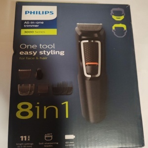 Aparat de tuns barba si parul 8 in 1 PHILIPS MG3730/15, Lame cu ascutire automata, Acumulator, 2 piepteni pentru aspect nebarbierit, 1 pieptane ajustabil pentru barba, 3 piepteni pentru par, Negru, Resigilat, Grad A - Img 2