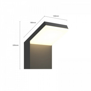 Aplica de perete pentru exterior Yolena, LED, aluminiu/policarbonat, gri/alb, 14 x 21,9 x 17,2 cm - Img 3