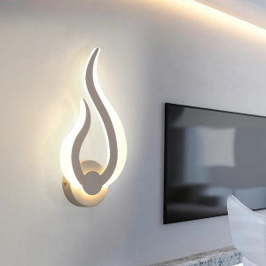 Aplica de perete Tuzluca, LED, aluminiu/plastic, alb, 16,5 x 34 x 4 cm