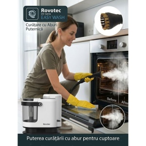 Aspirator cu Spalare si Abur Rovotec EASY WASH, 1700W, Curatare cu apa rece/calda, Abur, 9 accesorii, 15K Pa, Autocuratare, Eliminare Bacterii, Acarieni, Canapea, Mocheta, Geamuri, Bucatarie, Auto - Img 10