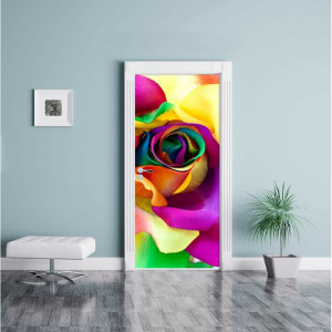 Autocolant pentru ușă Multi-Coloured Roses, 200 x 90 cm - Img 3