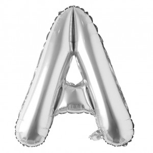 Balon aniversar Maxee, litera A, argintiu, 40 cm