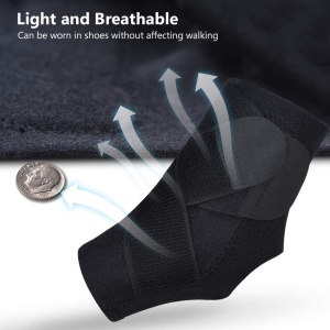 Bandaj compresiv pentru glezna Karlor, textil, negru, marimea 42-46