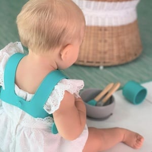 Baveta Flexi Bib Minikoioi, 100% Premium Silicone â€“ Aqua Green - Img 4