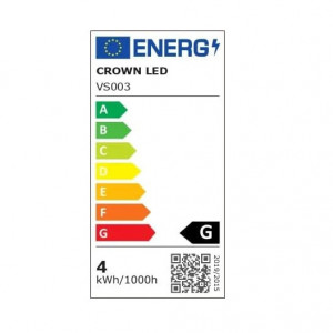 Bec CROWN, LED, metal/sticla, alb cald, E27, 4.1 K, 4W - Img 5