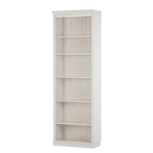 Biblioteca Lillehammer, lemn masiv de pin, alb, 74 x 223 x 37 cm