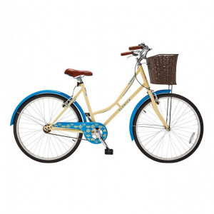 Bicicleta de dama cu cosulet pentru cumparaturi Elswick Desire , crem / albastru