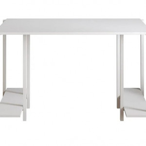 Birou Tennon, lemn/metal, alb, 73,8 x 125 x 60 cm - Img 1