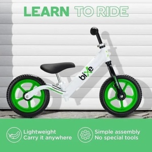 Bixe bicicleta fara pedale, cadru aluminiu, roti 12 inch, varsta 2-5 ani, verde - Verificat A · Re-Bloom - Img 2