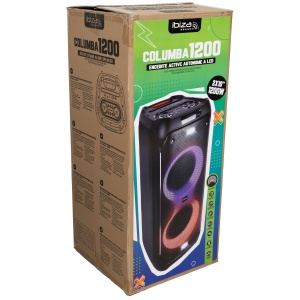 Boxa portabila Ibiza Sound, COLUMBA80, 1200W, Bluetooth, USB, microSD, AUX si MIC, negru, Resigilat, Grad A - Img 2