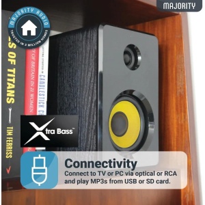 Boxe PC active 2.0, Majority, D40X, Bluetooth, HiFi amplificate cu intrare optica, RCA, USB si AUX, 70 W, Resigilat, Grad A - Img 2