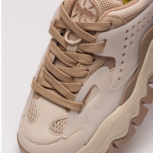 Buffalo, Pantofi sport de piele ecologica si material textil Trail One, Bej deschis, 37, Resigilat, Grad A - Img 5