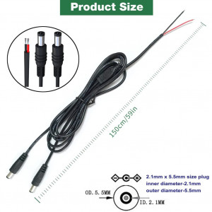 Cablu de alimentare pentru camera video Yolvinuo, PVC, 12 V, 100 cm - Img 3