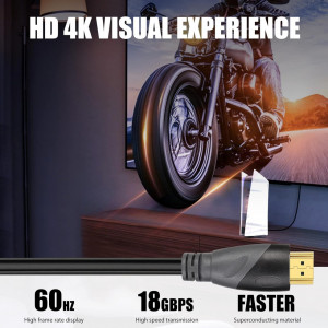 Cablu HDMI 2.0 Daprainno, aliaj de cupru/PVC, negru/gri/auriu, 2 m, 4K