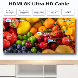 Cablu HDMI 2.1 de inalta viteza Gardien, 8K, compatibil cu TV / PS3 / Xbox, 3 m - Img 3