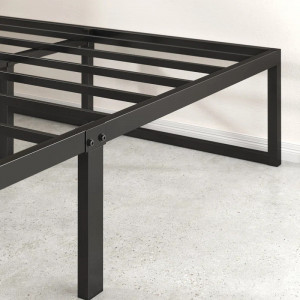 Cadru de pat Lorelai, metal, negru, 140 x 200 x 30,5 cm