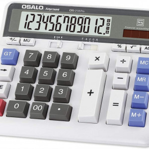 Calculator solar cu 12 cifre OSALO, ABS/plastic, multicolor, 157 X 190 mm - Img 1