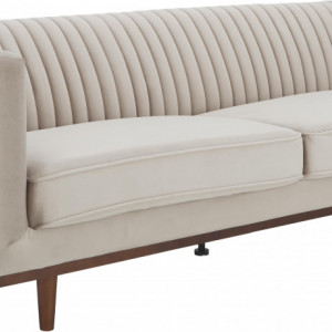 Canapea cu 3 locuri din catifea bej Dante, 210 x 72 cm - Img 4