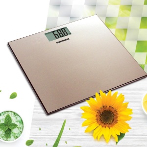 Cantar de baie Heinner HBS-180SSGD, 180Kg, Platforma din inox, 30x30cm, Display LCD, Auriu - Img 2