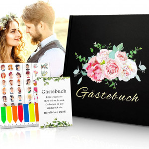 Carte de oaspeti cu autocolante pentru nunta TAOPE, hartie, multicolor, 21 x 21,5 x 1,6 cm - Img 1