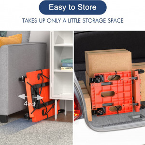Carucior pliabil pentru bagaje SPACEKEEPER, portocaliu/negru, plastic/metal, 85 x 38,5 x 32,5 cm - Img 3