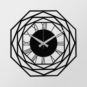 Ceas de perete Chiasson, metal, negru/argintiu, 48 x 48 x 1,2 cm