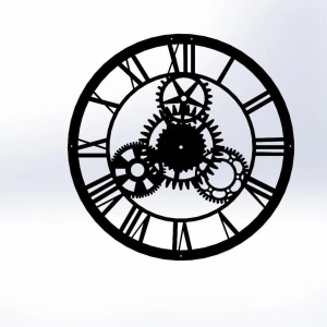 Ceas de perete Re-Bloom, metal, negru, 46 x 46 cm, Resigilat, Grad A - Img 5