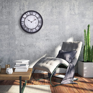 Ceas de perete VIVILINEN, plastic, gri/negru, 30 x 30 x 4 cm - Img 3