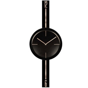 Ceas decorativ de perete Re-Bloom, metal, negru/auriu, 30 x 80 cm - Img 2