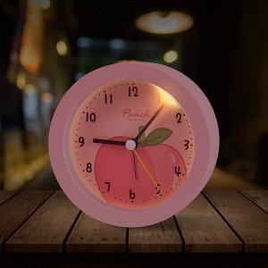 Ceas desteptator pentru copii Edillas, ABS, roz, 9,5 x 4,2 x  9,5 cm 