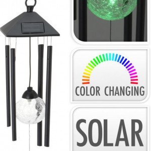 Clopoțel de vânt cu lumină solară Karll, LED, multicolora - Img 2